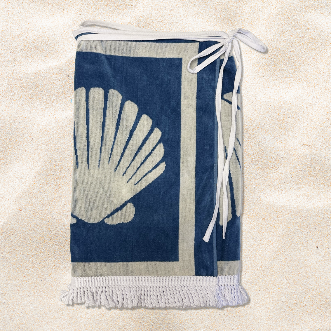 Blue Shell Split Tassel Towel Skirt