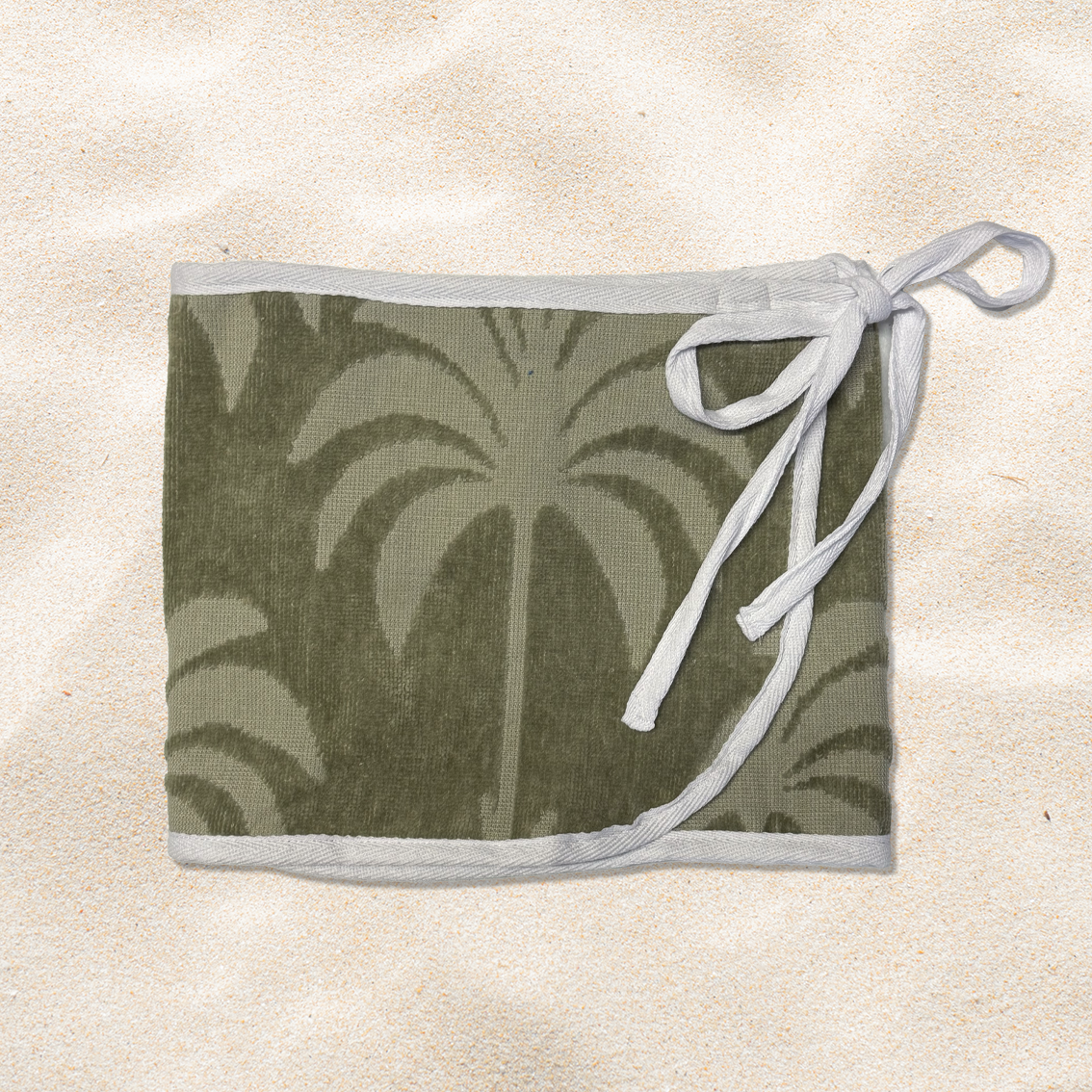 Kids - Khaki Palm Towel Wrap Skirt