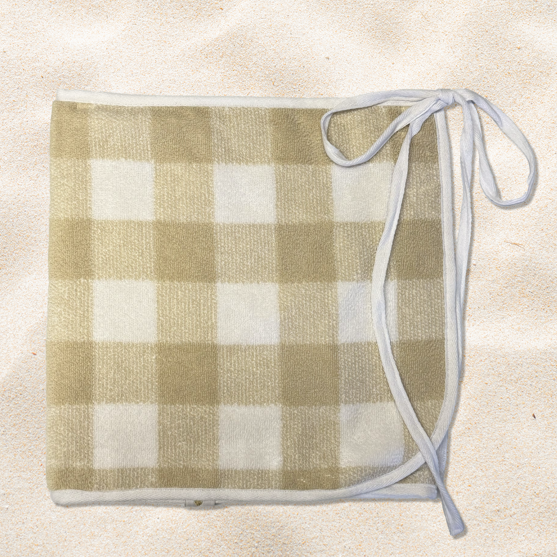 Sand Gingham Towel Wrap Skirt