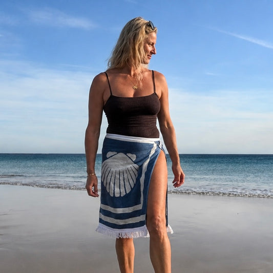 Blue Shell Split Tassel Towel Skirt