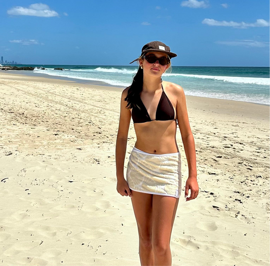 Kids - White Shell Towel Wrap Skirt