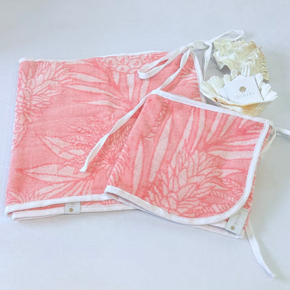 Kids - Pink Tropical Towel Wrap Skirt