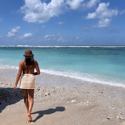 Caramel Chevron Towel Wrap Skirt