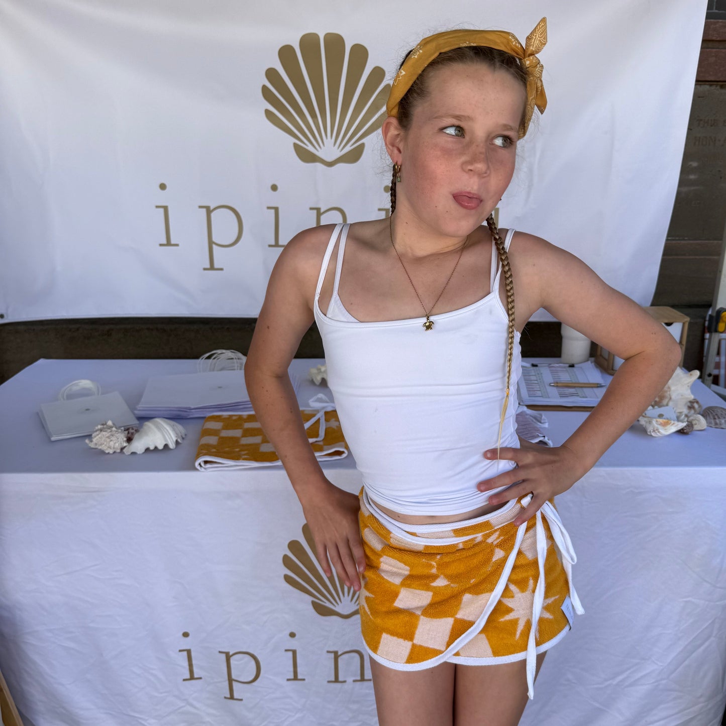 Kids - Yellow Suns Towel Wrap Skirt