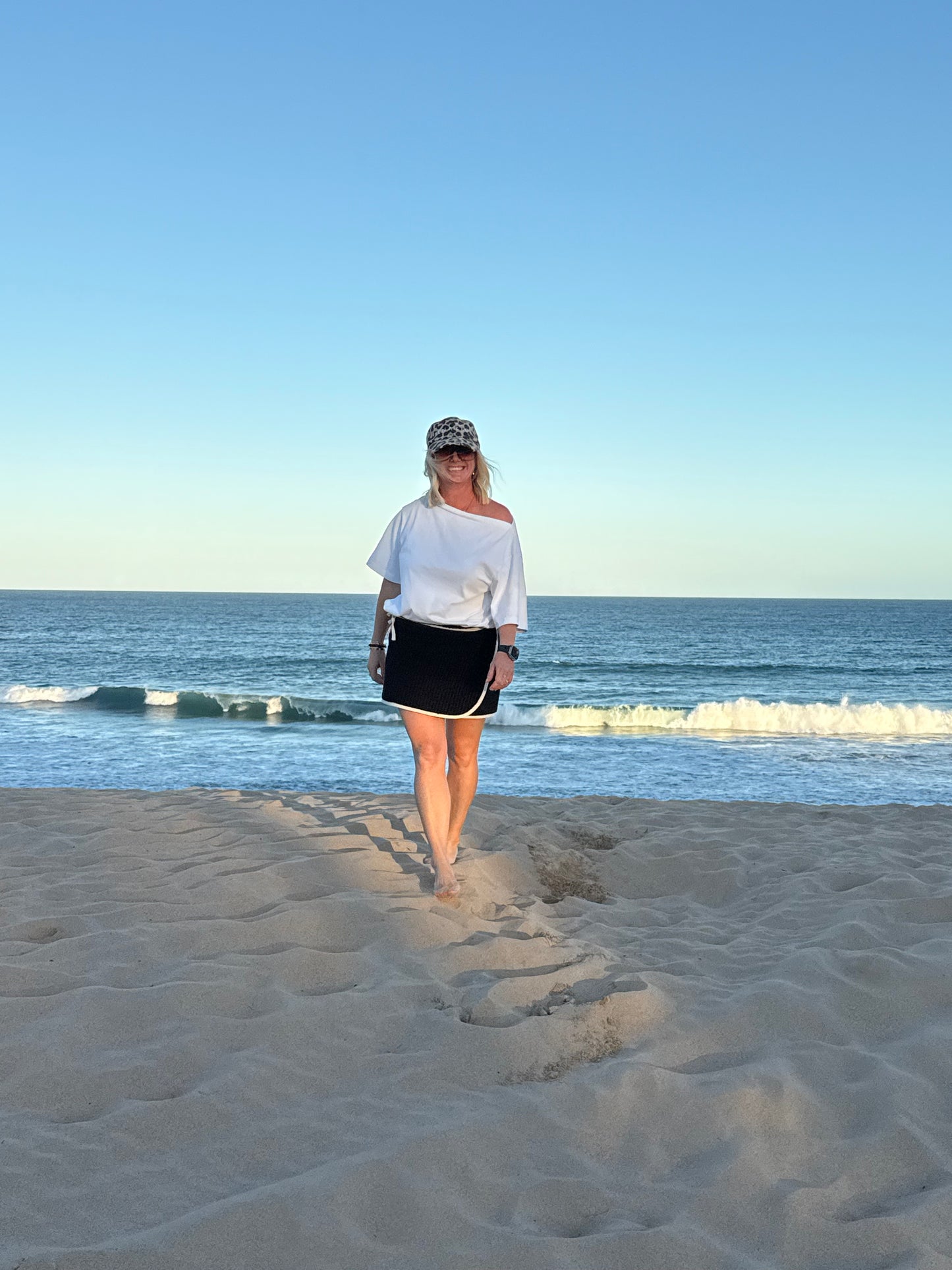 Black Channel Towel Wrap Skirt