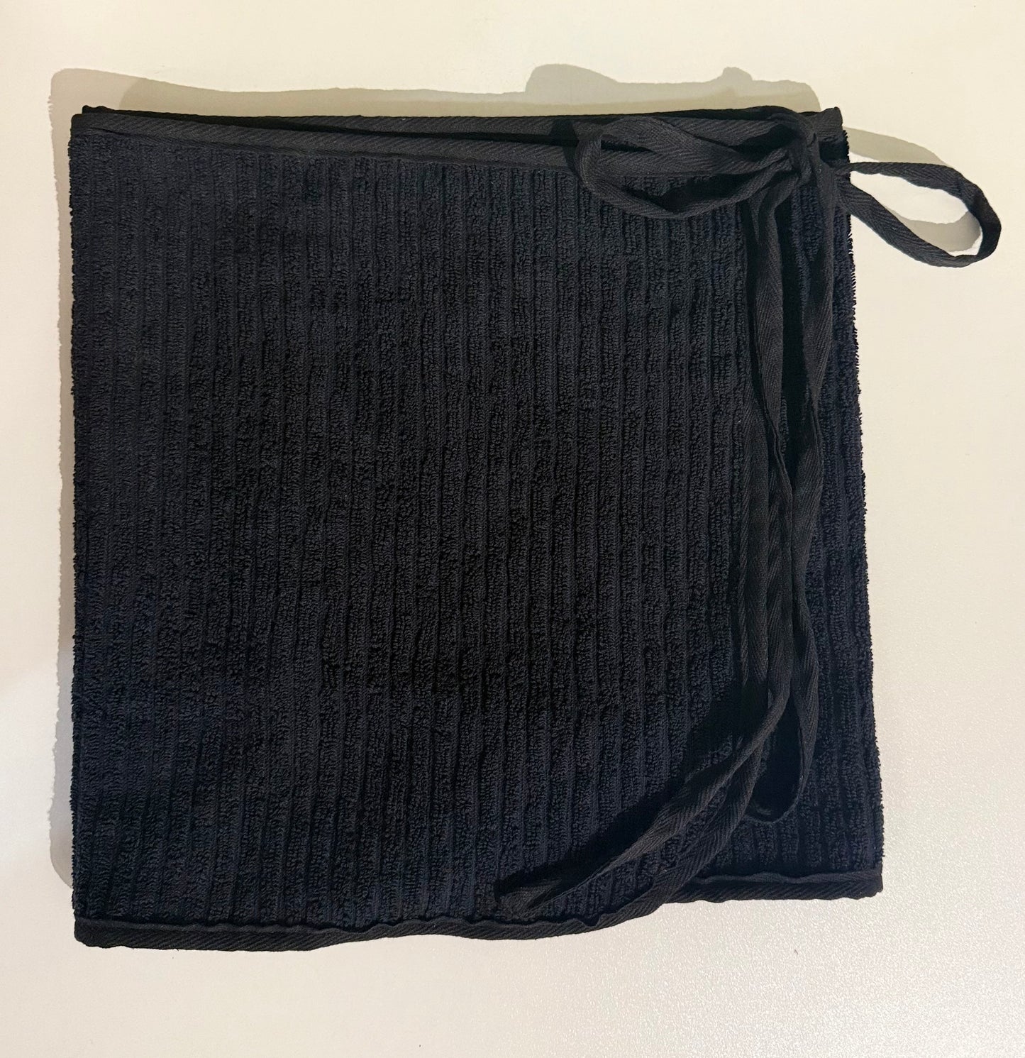Black on Black Channel Towel Wrap Skirt