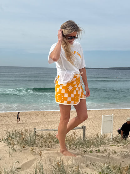 Yellow Suns Towel Wrap Skirt