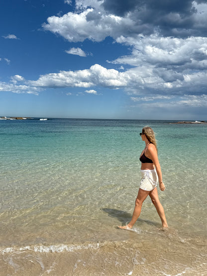 White Shell Towel Wrap Skirt