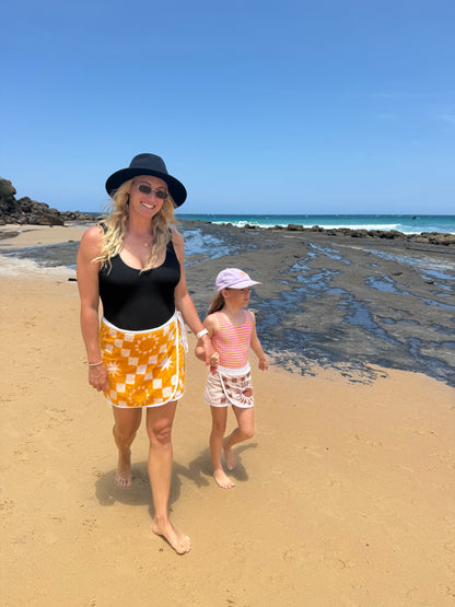 Yellow Suns Towel Wrap Skirt