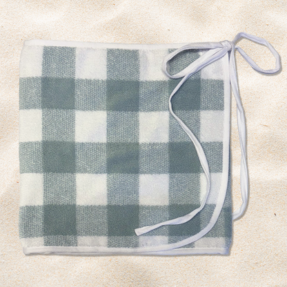 Blue Gingham Towel Wrap Skirt