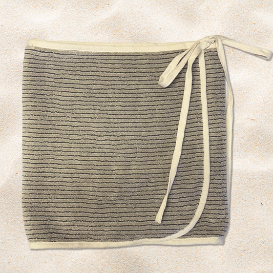 Retro Brown Pin Stripe Towel Wrap Skirt