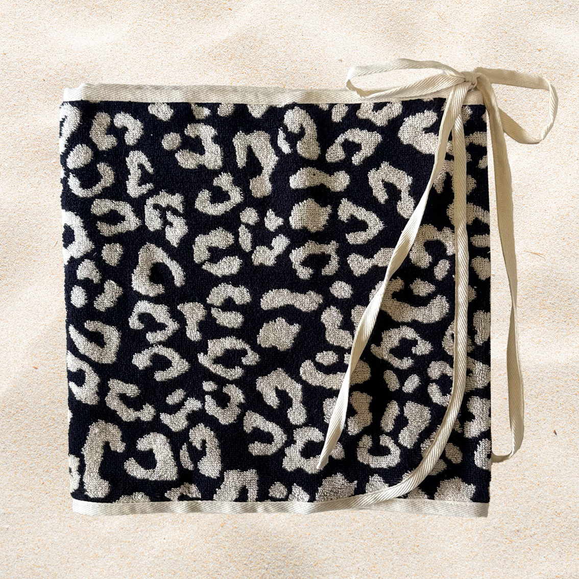 Black+White Leopard Reversible Towel Wrap Skirt
