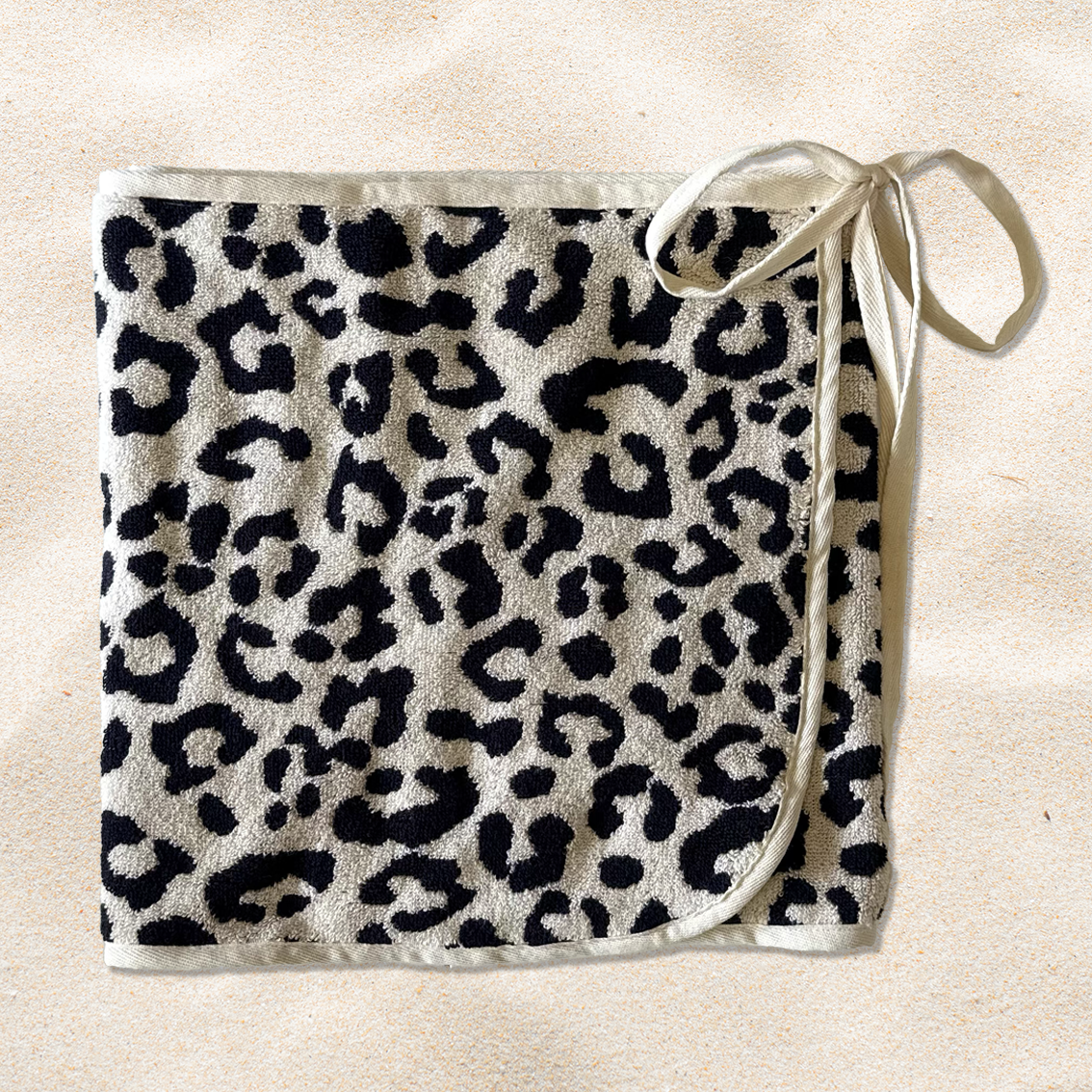 Black+White Leopard Reversible Towel Wrap Skirt