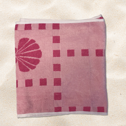 Pink Checked Suns Towel Wrap Skirt