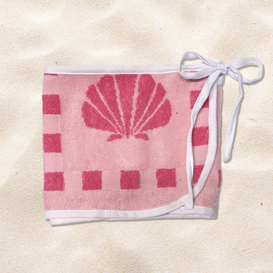 Kids - Pink Checked Suns Towel Wrap Skirt