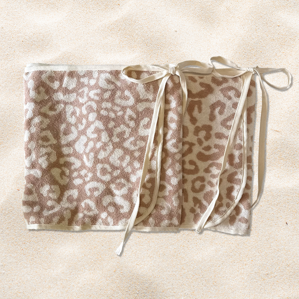 Dusty Pink Leopard Reversible Towel Wrap Skirt