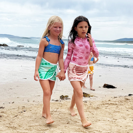 Kids - Pink Shells Towel Wrap Skirt
