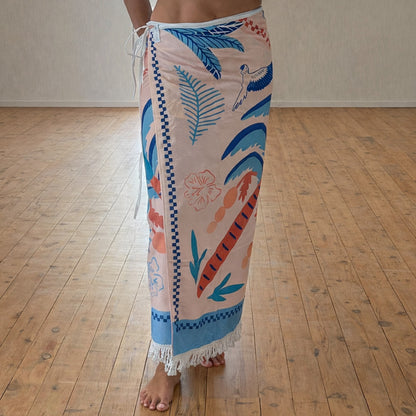 Tropical Maxi Tassel Towel Wrap Skirt