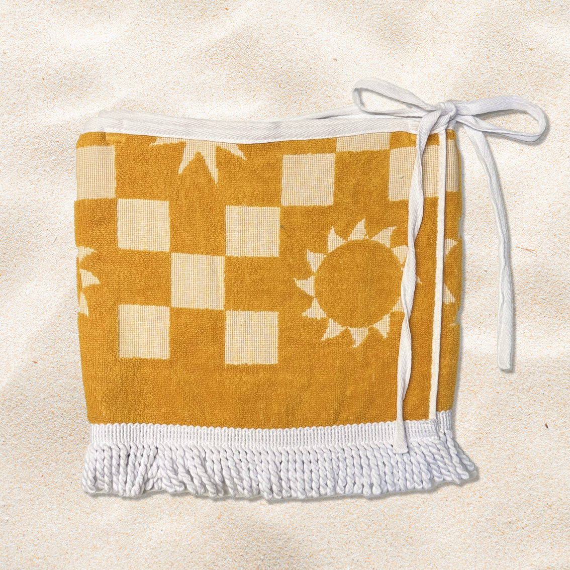 Kids - Yellow Suns Tassel Towel Wrap Skirt